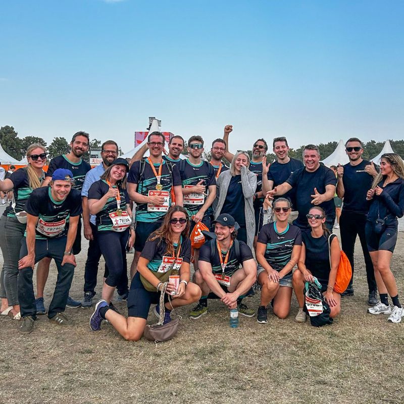 SIMStation team at a running event